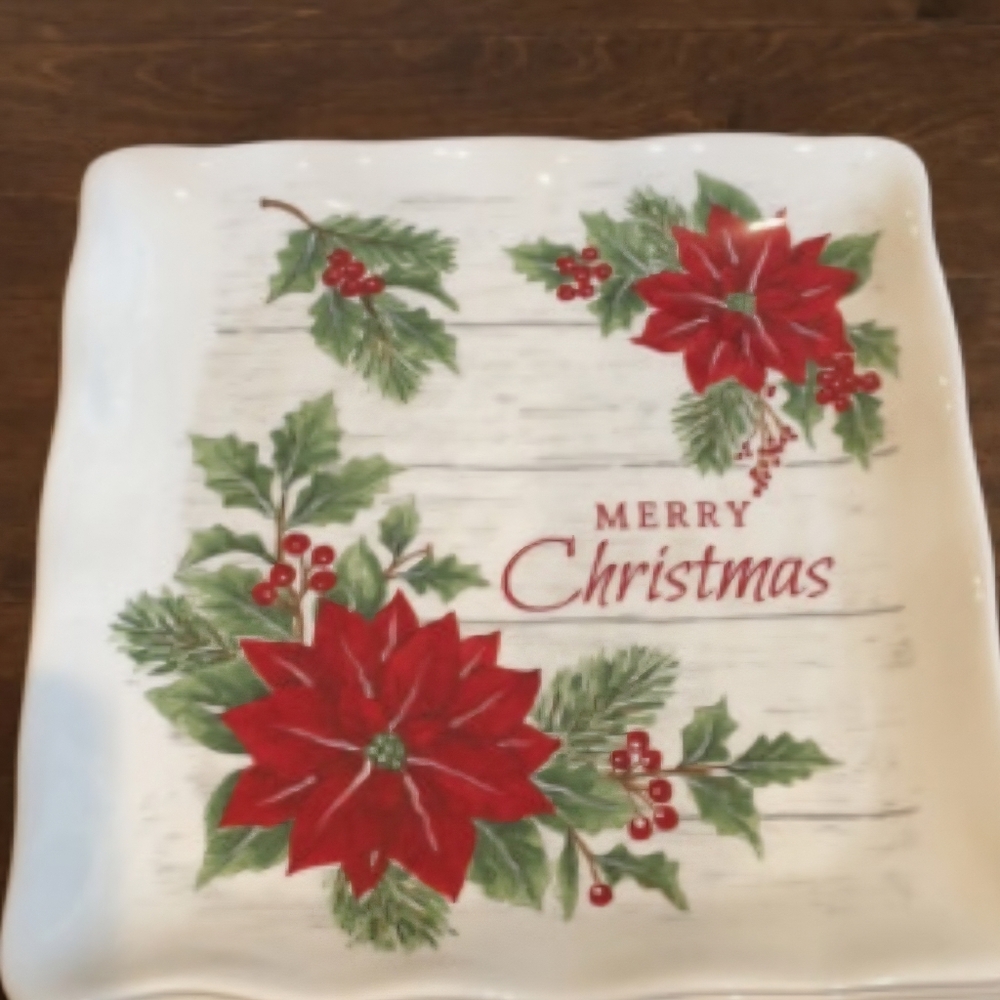 Poinsetta Maxcera salad plate